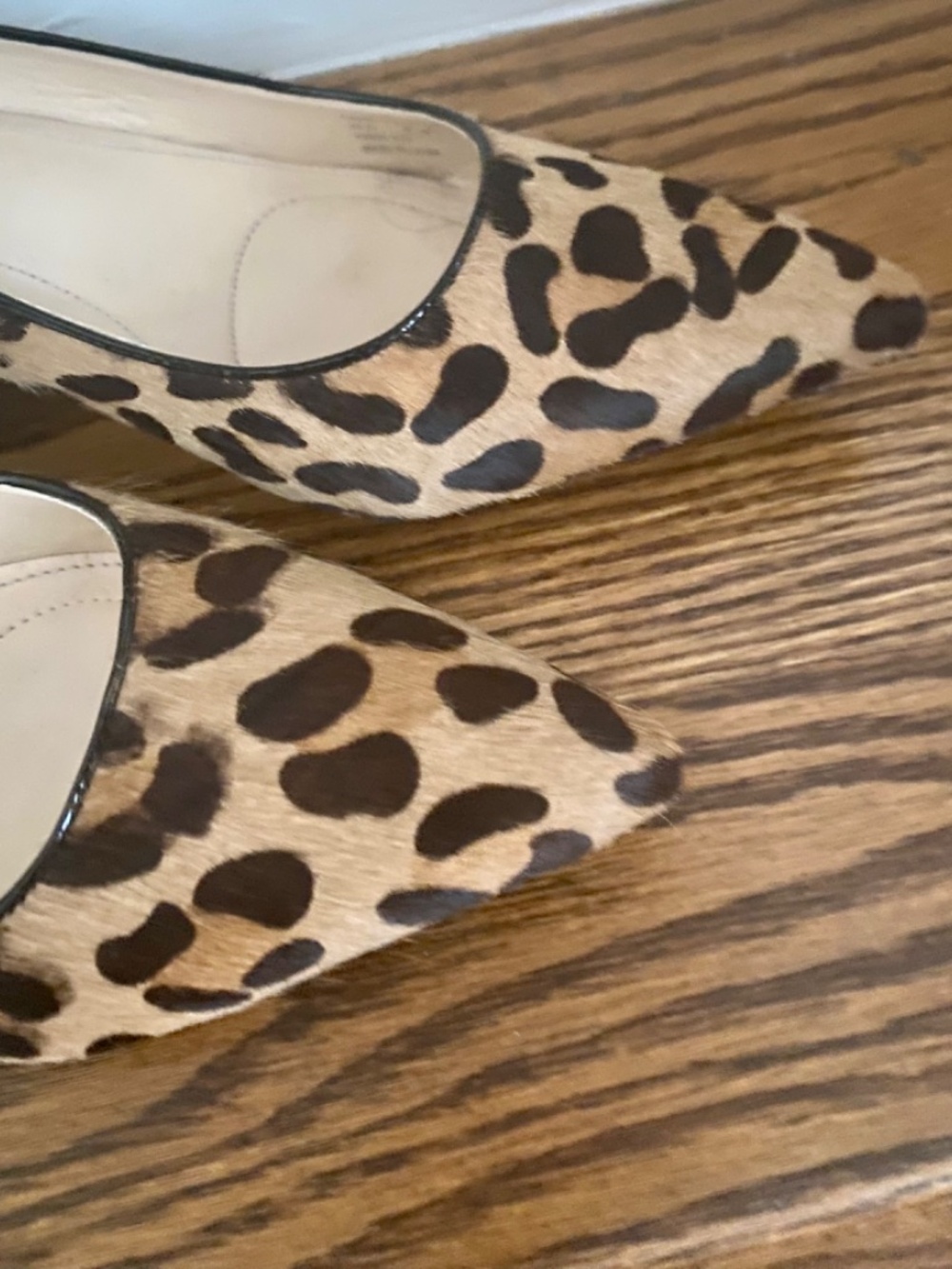 Calvin Klein Shoes. Leopard. Kitten Heels. Size 9.5. Like New. Cow Fur. - Picture 3 of 9